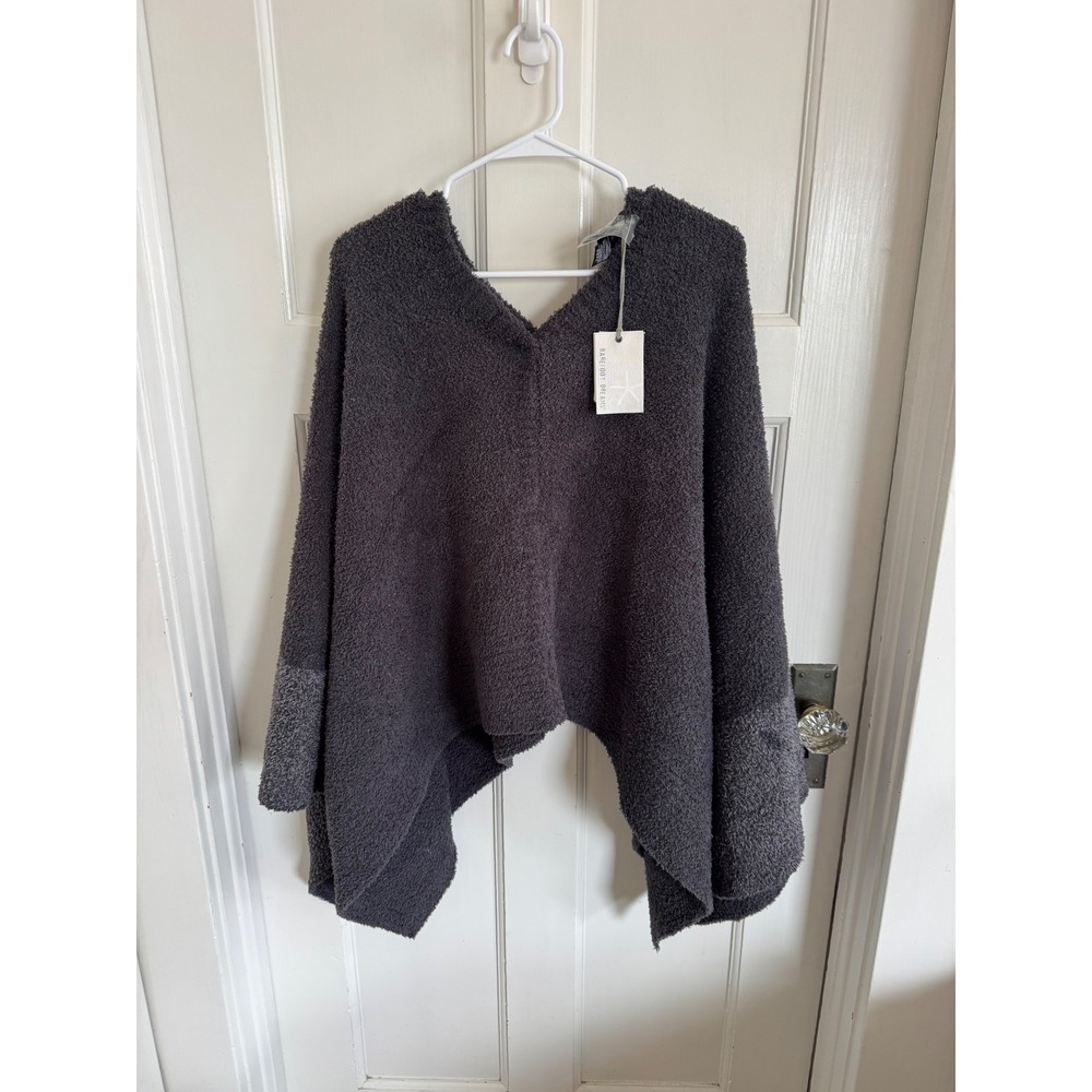 NWT Barefoot Dreams CozyChic Coastline Poncho in gray size plus size one size